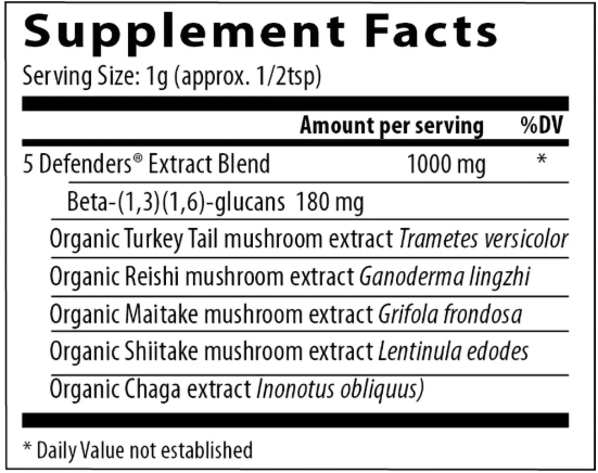 5 Defenders Real Mushroom Powder