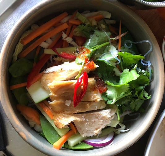 Vietnamese Chicken Noodle Salad with Chilli Jam